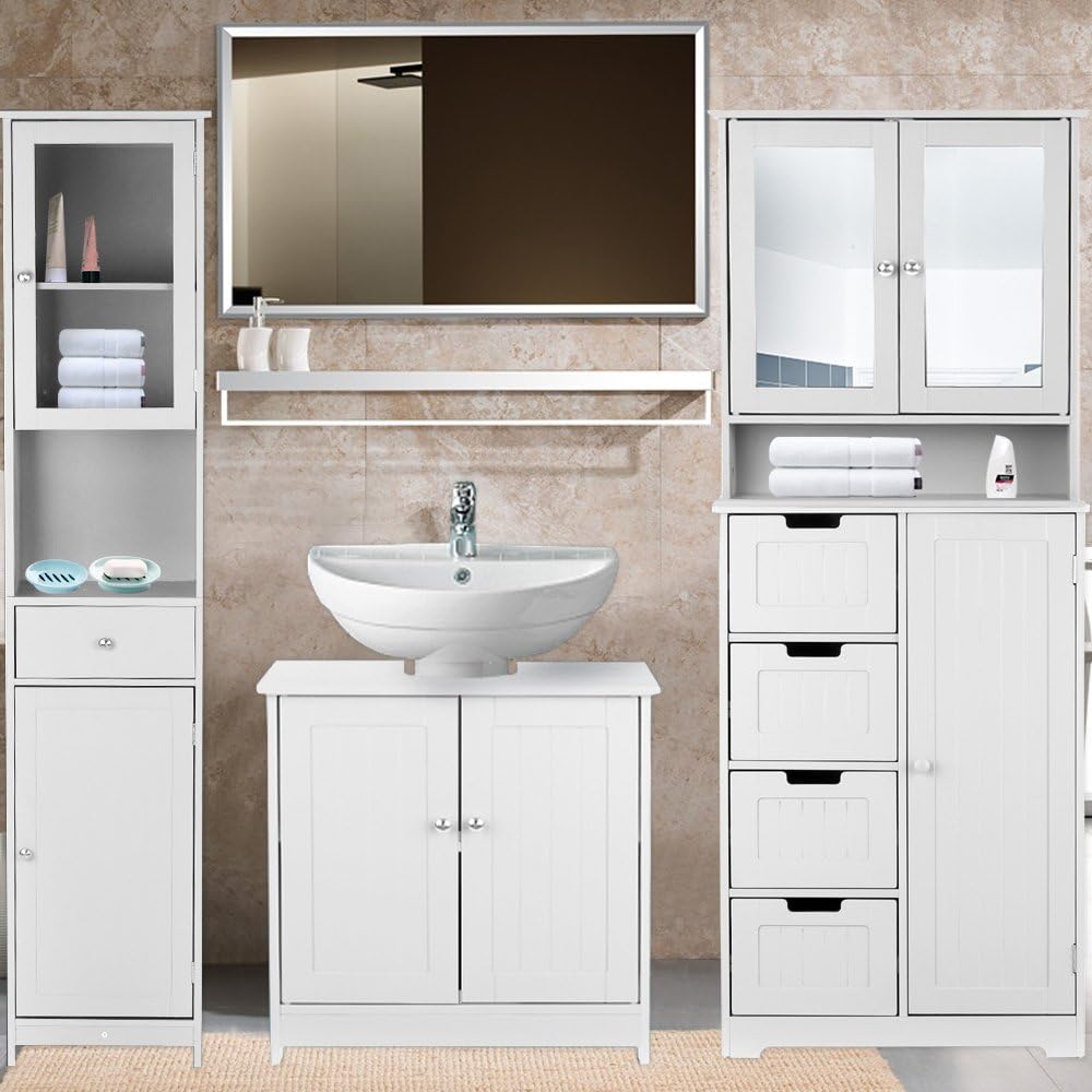 Baño Organizador de 2 Capas Armario de Pared con Armario de bañoArmario