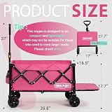 Overmont 100L Festival Camping Wagon Pink with Removable Wheels 220 lbs view 6