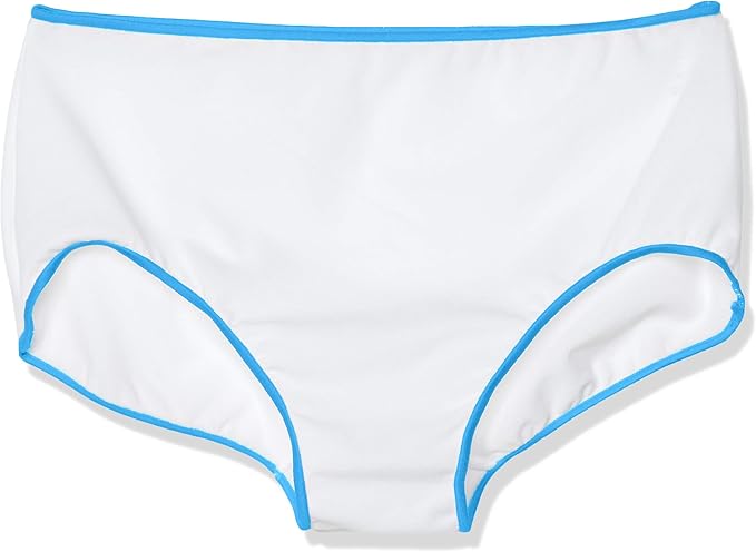 Amazon Co Jp ラ ポーム 深穿きブルマ風パンツ ブルマ風 極深 ナイロンウーリーストレッチ ガーゼの様な 縁取りパイピング 1104 ラポーム 日本製 レディース ホワイト ターコイズ 日本 ｍ ヒップ87 95 日本サイズm相当 服 ファッション小物