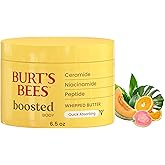 Burt's Bees Boosted Body Whipped Butter With a Ceramide, Niacinamide and Peptide Complex, Quick-Absorbing Body Butter Helps Support Skin Barrier, Tropical Scented, 6.5 oz. Jar