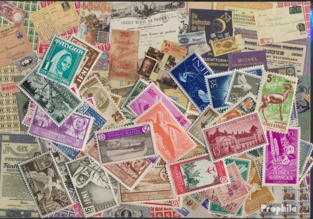 Prophila Collection Spain 50 various stamps Spanish Colonies with independent states (Stamps for collectors)