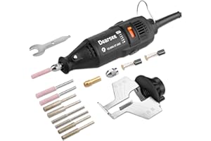 Dearsee Electric Chainsaw Sharpener Kit 180W Power Chain Saw Sharpen Tool Set, Electric Blade Sharpening File Comes with 6pcs Diamond Sharpening Wheels, Angle Attachment