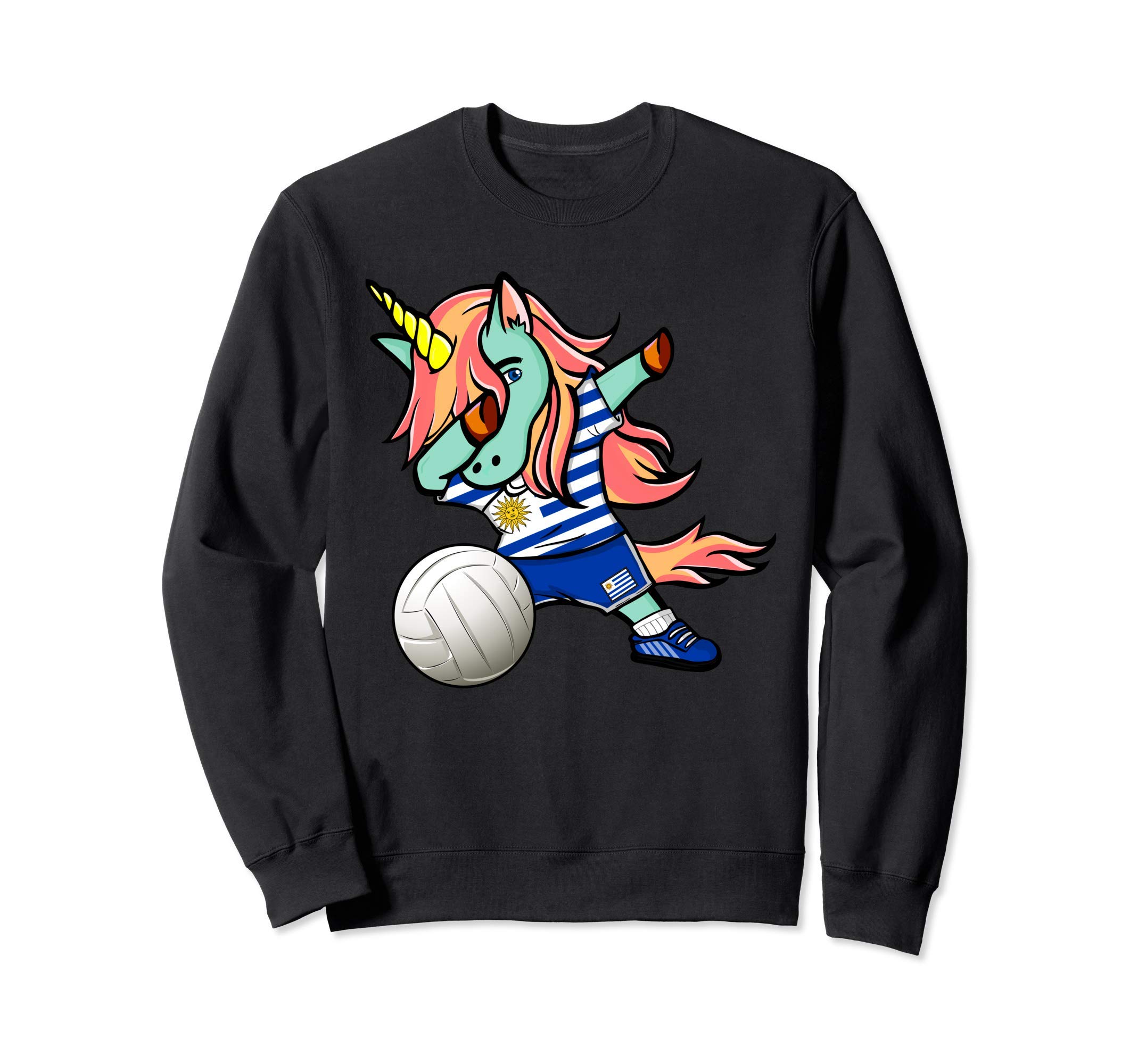 Dab Unicorn Uruguay Volleyball Lovers Jersey Uruguayan Flag Sweatshirt
