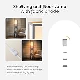 MiniSun Grey Wooden Floor Lamp with Storage Shelves 159cm 10W Bulb view 2