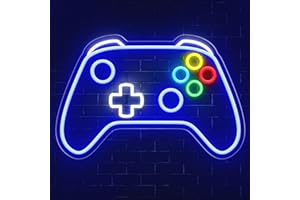 HAJAE Gamer Neon Sign, Dimmable Led Neon Sign for Wall Decor, Gaming Neon Sign for Teen Boy Room Decor, Best Gamer Gifts For Boys Kids, Game Room Sign for Bedroom Wall Decor