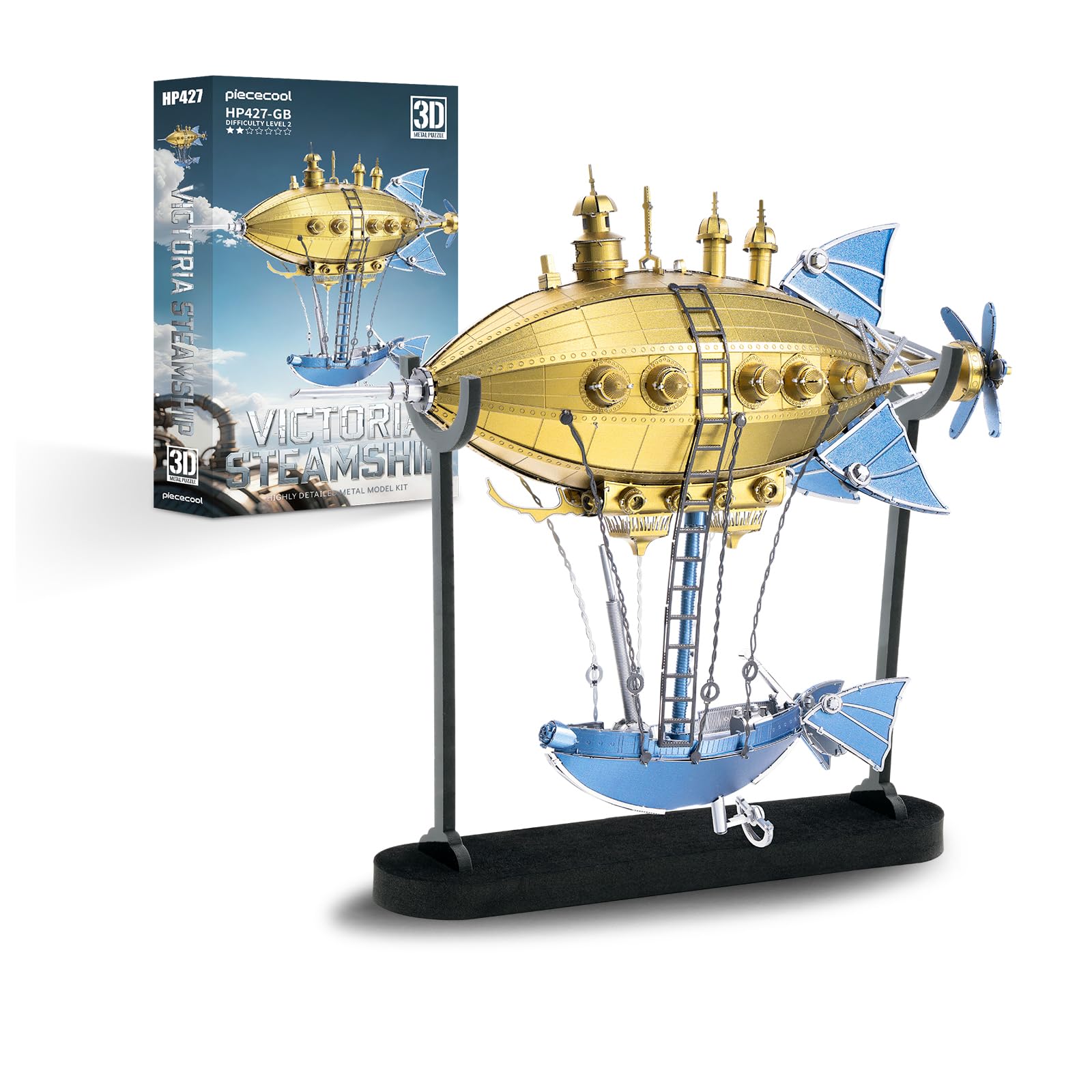 Piececool 3D Puzzles for Adult Victoria Steamship Model Kits,3D Metal Puzzles Metal Model Kit Jigsaw Set for Home Decoration,Best Gifts for Birthday and Christmas,Difficulty level 2,275pcs