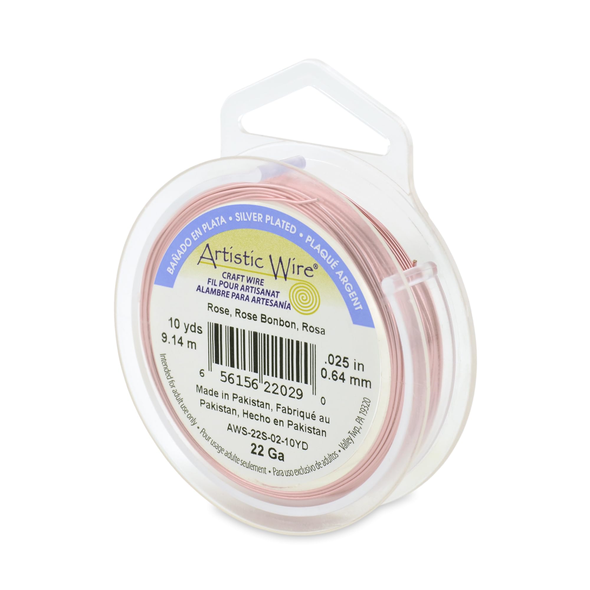 Beadalon 10-Yards Artistic 22-Gauge Silver Plated Wire, Rose — image 1