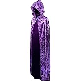 Gardeningwill Unisex Christmas Halloween Party Magic Velvet Hooded Cloak Robe Masquerade Cosplay Costume
