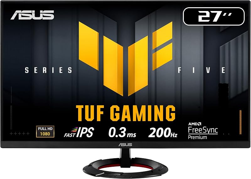 Monitor TUF Gaming VG279Q5R 27", Full HD (1920 x 1080), 200 Hz, IPS rápido, ELMB, 0,3 ms GTG (min.), Colunas estéreo, Centro DisplayWidget, Visual AI