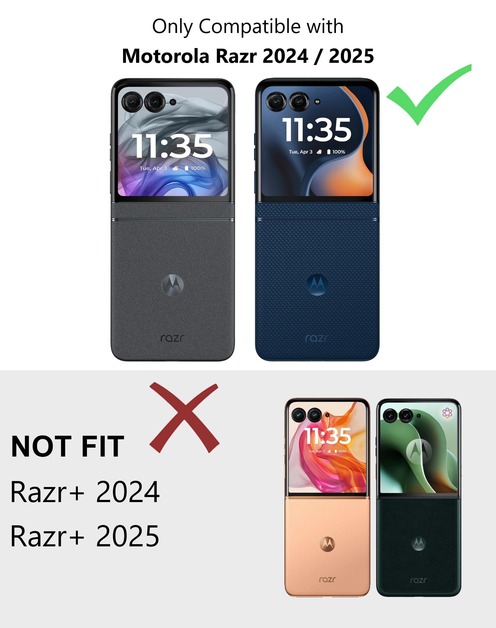 Cresee Case for Motorola Razr 2024/2025 - PU Vegan