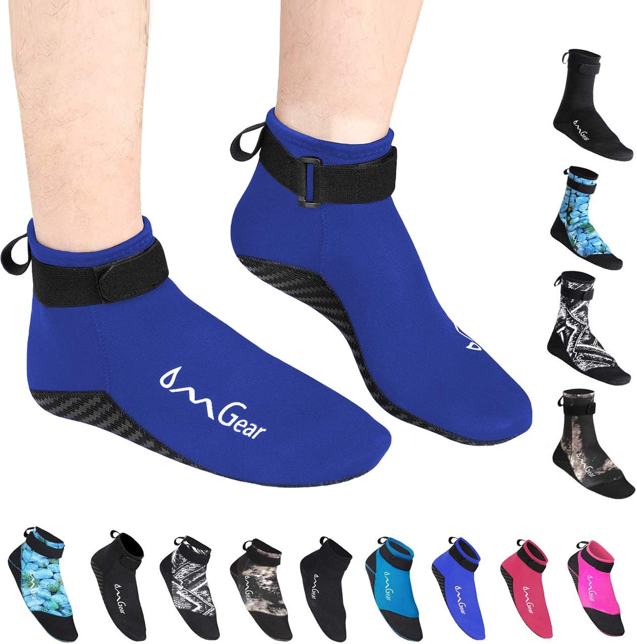 Water Socks Neoprene Socks Beach Booties Shoes 3mm Glued Blind Stitched Anti-Slip Wetsuit Boots Fin Swim Socks for Water Sports Outdoor Activities : Sports & Outdoors