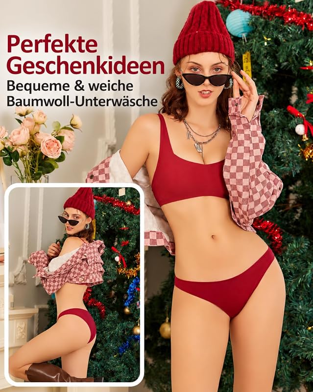 6er Pack Unterhosen Damen Baumwolle Unterwäsche Frauen Set Cotton Panties Slips Mehrpack Hipster Atmungsaktiv S-XL