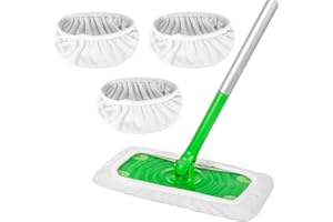 ZEHRAI 3 Pack Reusable Flat Mop Pads Compatible with Swiffer, Wet & Dry Mop Cover, Washable for Surface & Hardwood Floor Cleaning