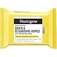 Neutrogena Gentle Facial Cleansing Wipes, Ultra-Soft Micellar Cleansing Wipes for Effortless Cleansing Made Gentle, Fragrance Free Face Wipes for Sensitive Skin, Hypoallergenic, 25 ct