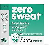 ZeroSweat Antiperspirant Wipes Deodorant | Clinical Strength Hyperhidrosis Treatment - Reduces Armpit Sweat - 10 Wipes New & Improved