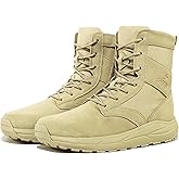 Soulsfeng Men's Women's Tactical Boots Lightweight Side Zipper Outdoors Combat Hiking Desert Military Boots