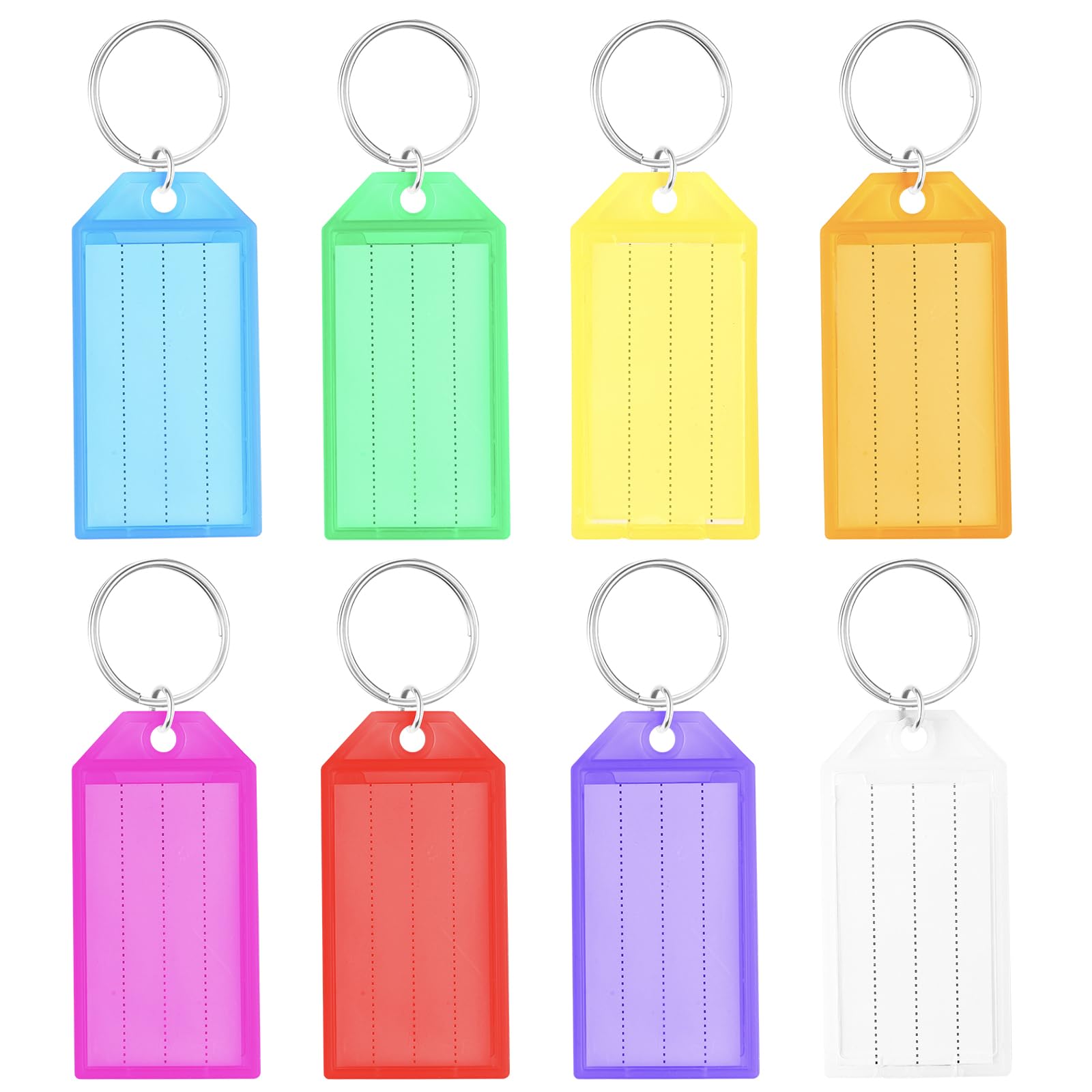 40 Pcs Key Tags with Labels Small Key Rings with Plastic Tags Key Fobs Heavy Duty Key Tabs Coloured Marker Keyrings for Pet Name Memory Sticks USB Drives Kids Backpacks Luggage