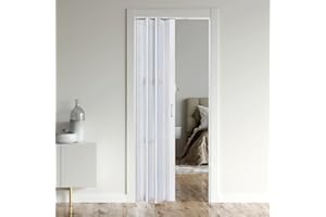 CCBOYSHARDWARE 38X96in Accordion Door,Interior Folding Doors for Closet Includes Installation Hardware and Lock,White