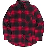 Spring&Gege Boys Casual Long Sleeve Plaid Flannel Button Down Shirt for Children (2-14 Years)