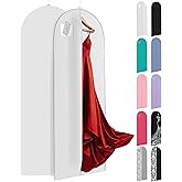 72" Long Dress Bags for Gowns - Wedding Dress Garment Bag for Dresses - Long Garment Bags for Hanging Clothes & Closet Storage - Durable Travel Bag for Women with ID Window
