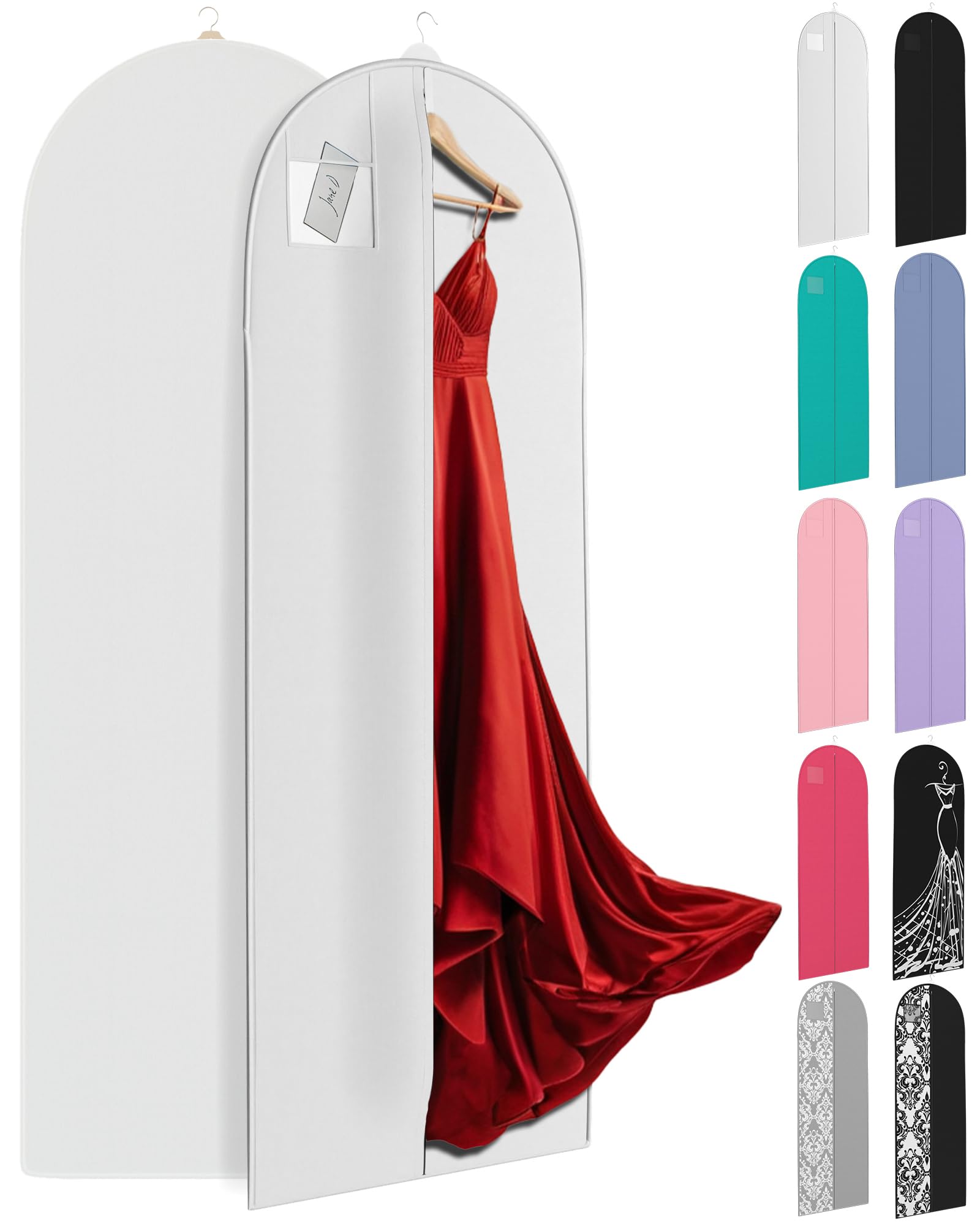 wedding dress garment bag Amazon.com: Your Bags Wedding Dress Garment Bag - 72" Garment Bags for Hanging Clothes with 20" Gusset for Puffy Gowns - Durable Dress Cover for Travel or Storage