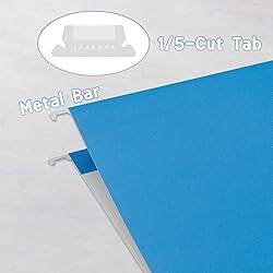 Blue Hanging File Folders,50 Packs Reinforced