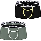 ZONBAILON Horizontal Fly Mens Underwear Comfy Boxer Briefs for Men Pouch