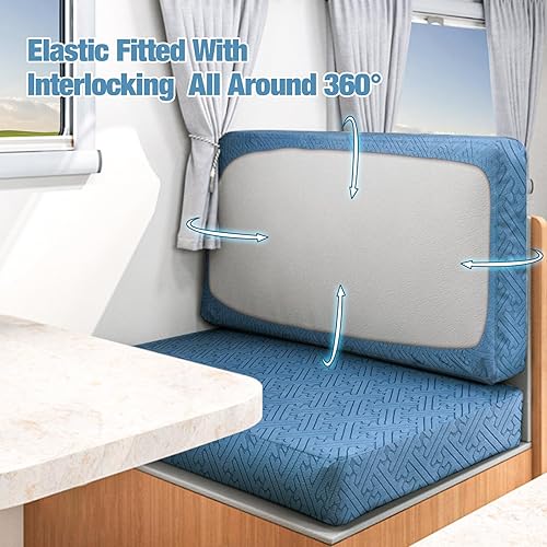 boslla RV Dinette Cushion Covers, Stretchable Fabric RV Couch Seat