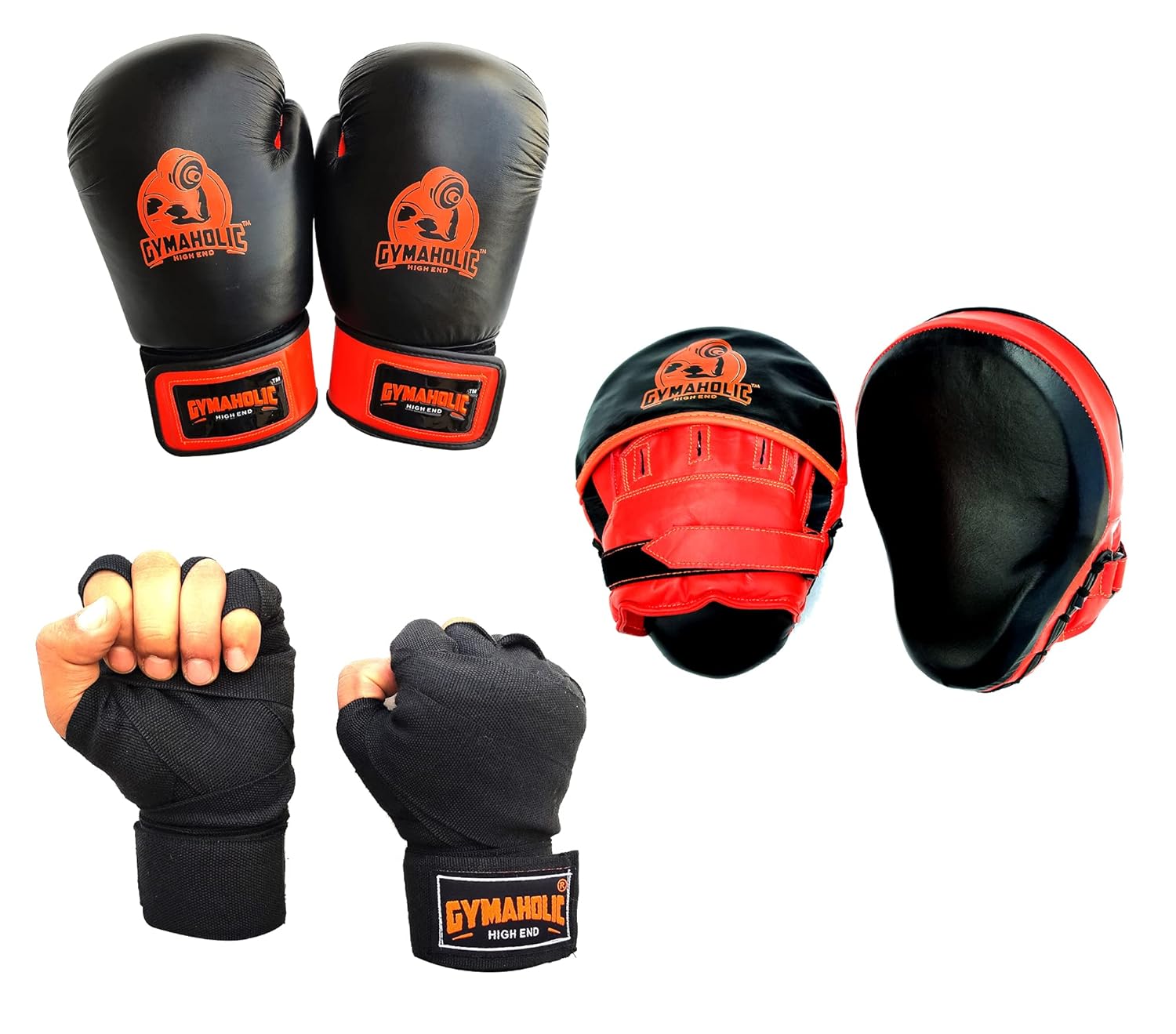 Buy Gymaholic Boxing Set Leather, Boxing Set for Men, Boxing Set