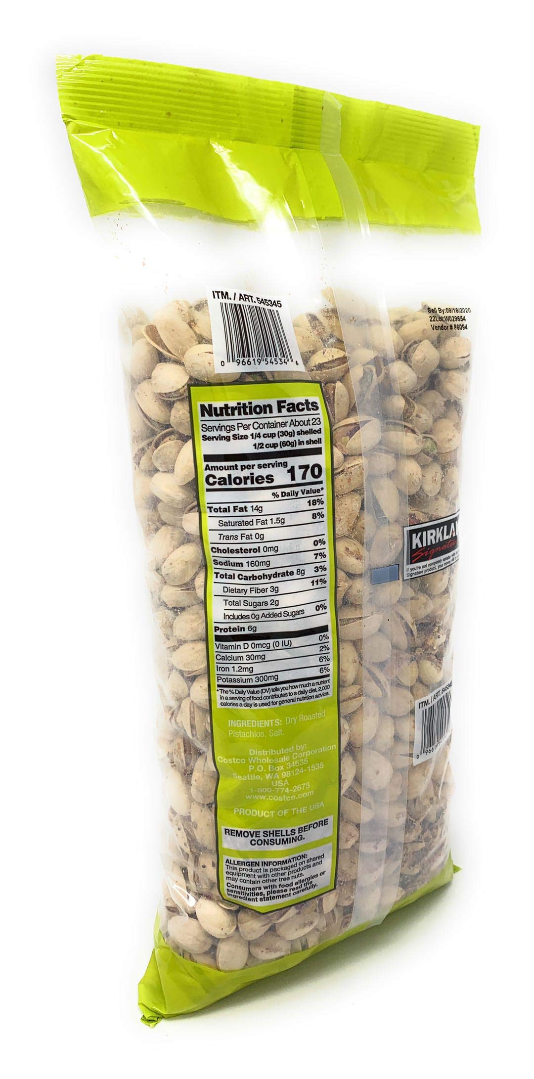 Kirkland Signature California Pistachios 3 lbs Buy Online in UAE