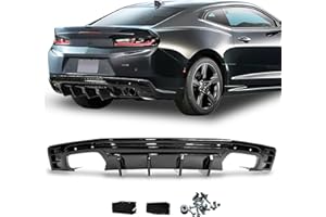 YHOPTIONAL Rear Diffuser for Camaro SS LT LS 2016-2024 PP Rear Bumper Diffuser Lip Splitter Valance Bumper Spoiler Lower Body Protection Kit Compatible with Chevy Camaro Coupe & Convertible Model (Glossy Black)