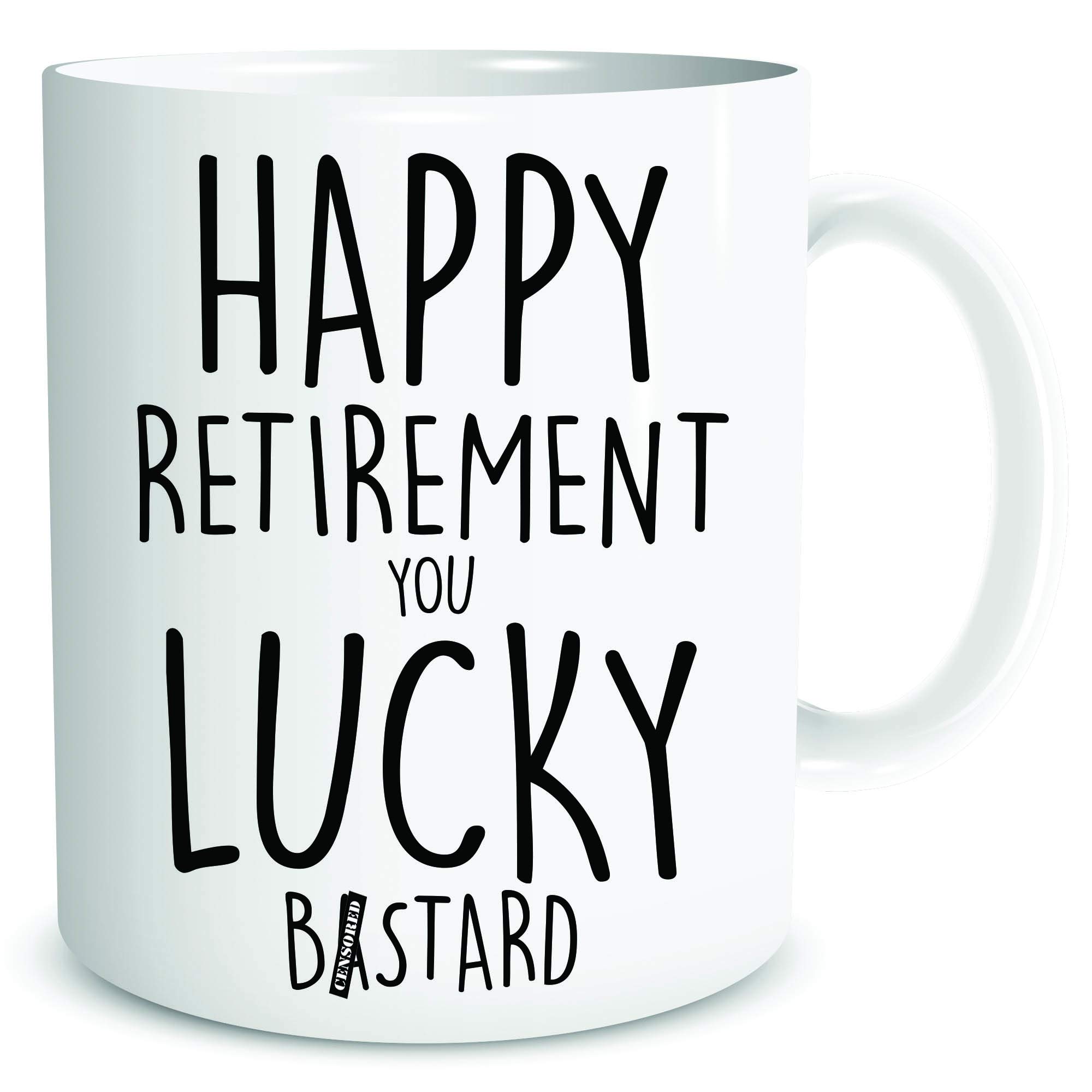 Funny Leaving Gifts Happy Retirement You Lucky B*stard Mugs Rude Novelty WSDMUG2069