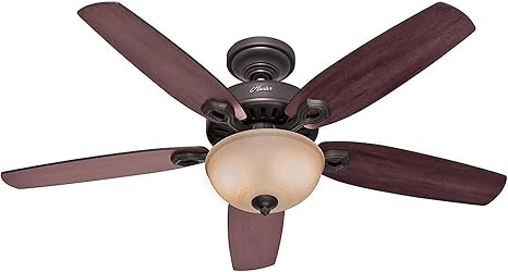 Hunter Builder Deluxe Indoor Ceiling Fan with LED Light and Pull Chain Control, 52", New Bronze - - Amazon.com