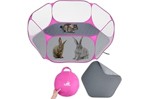 Pawaboo Small Animals Playpen with Pad, Waterproof Small Pet Cage Tent with Reusable Pad, Portable Outdoor Yard Fence for Chi
