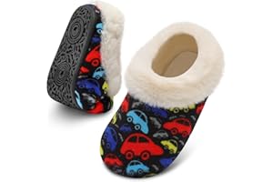 FEETCITY Toddler Slippers - Slip On Shoes for Girls & Boys, Lightweight & Warm Indoor Walking Shoes