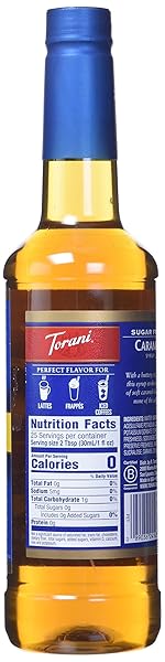TORANI SUGAR FREE SYRUP, CARAMEL, 25.4 OUNCE (PACK OF 1)