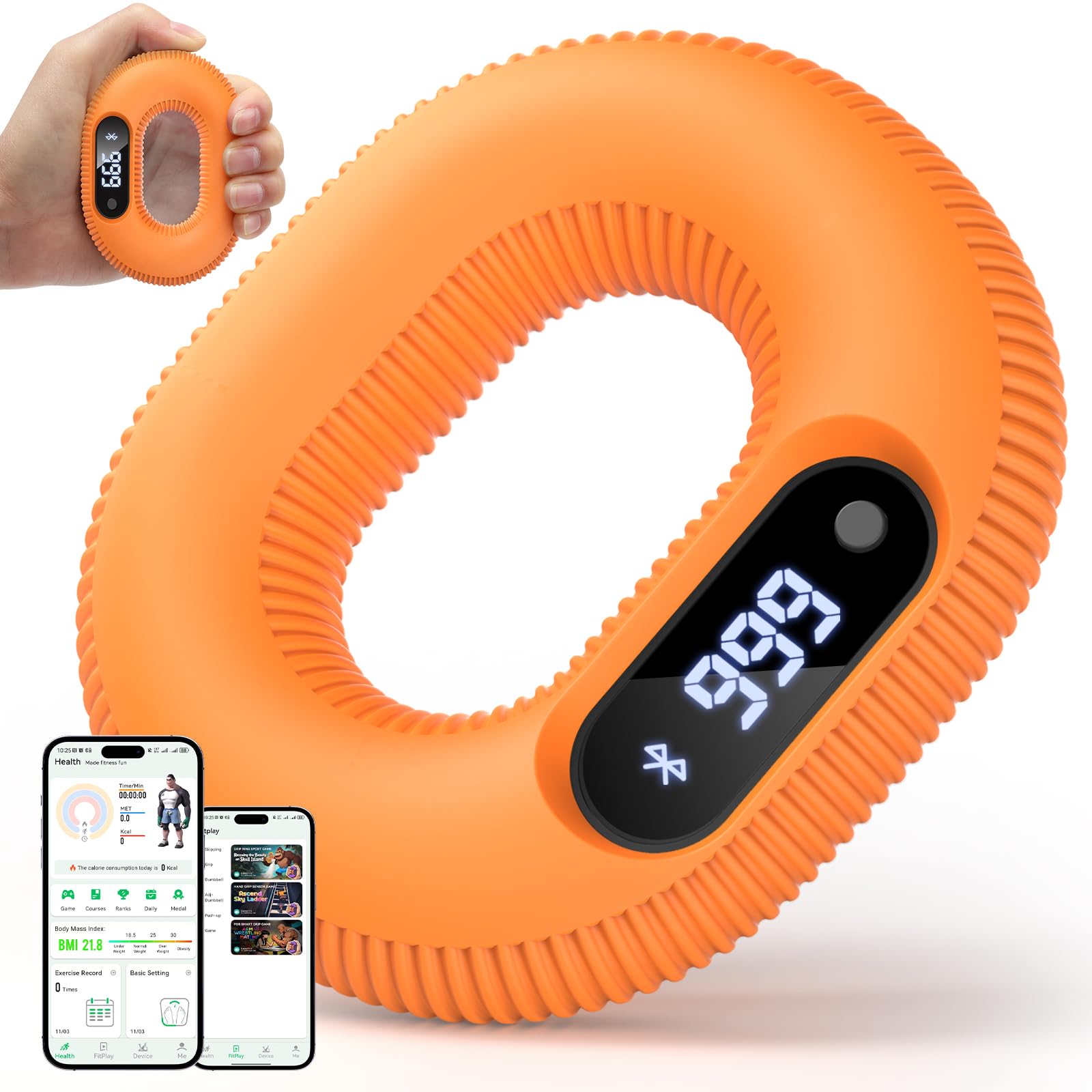 Smart Bluetooth Hand Rehab Exerciser, Silicone Grip Strength Trainer ...