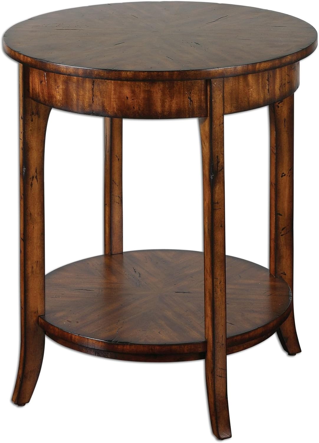 Amazon.com: Elegant Rustic Round Wood Accent Table: Kitchen & Dining