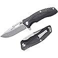 WALLOPTON Tactical Folding Knife - CPM S35VN Steel, G10 Handle with Pocket Clip Liner Lock - Include Sheath & Screwdriver. Great for Outdoor Survival Camping Hunting, Ideal Gifts. Eagleye Series