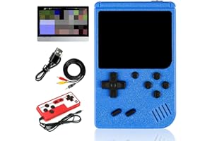 LIKJHBN Handheld Game Console for Kids, Retro Handhel Gaming Console for Adults, Mini Portable Hand Held Games with 500 Classic Games 3.0-Inch Color Screen, Support Two Players (Dark Blue)