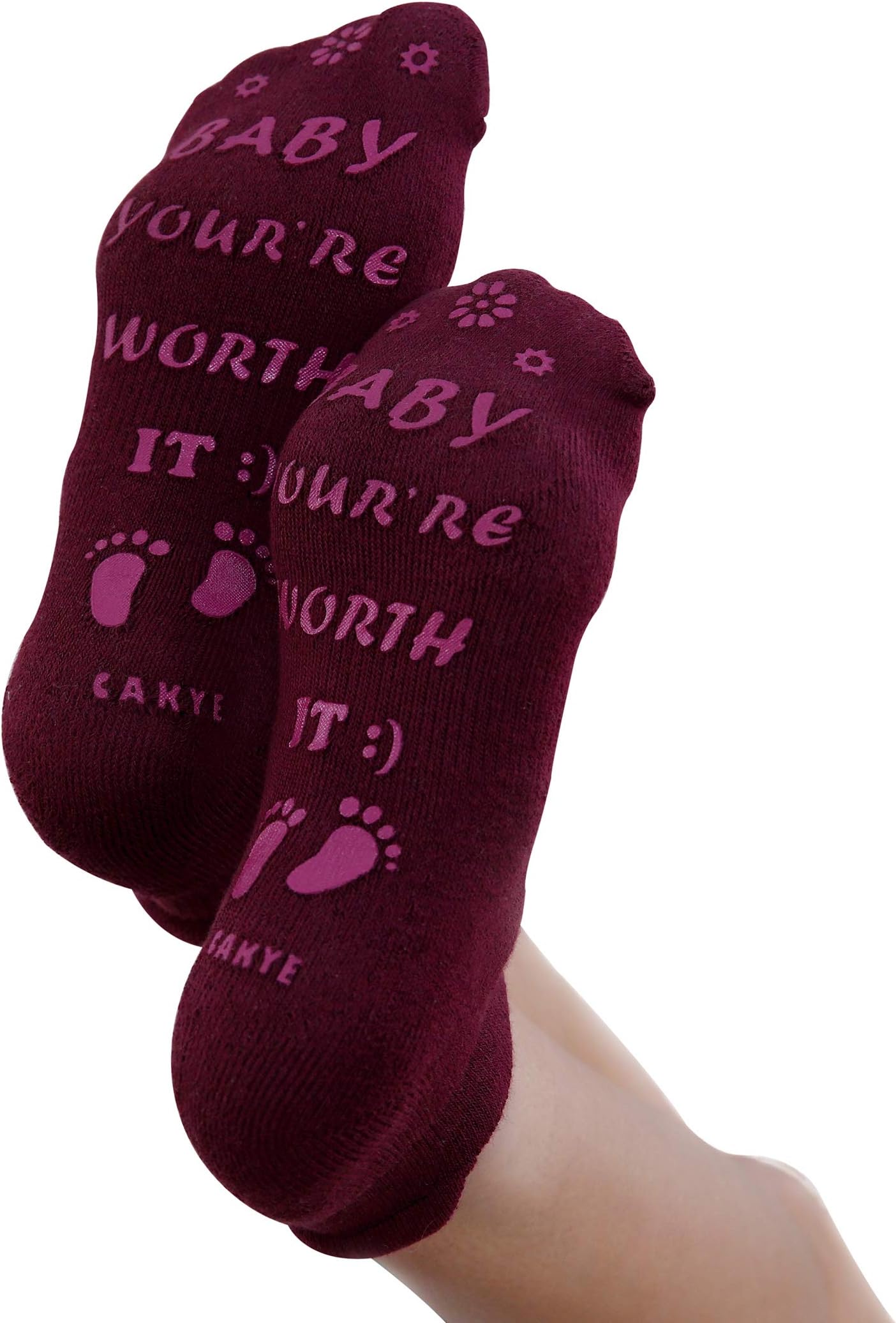 Women's Labor and Delivery Inspirational Fun Non Skid Push Socks for Maternity Hospital