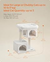Feandrea Cat Tree Tower 84 cm Large Cat Perch 56x40 cm 2 Caves Cream view 7