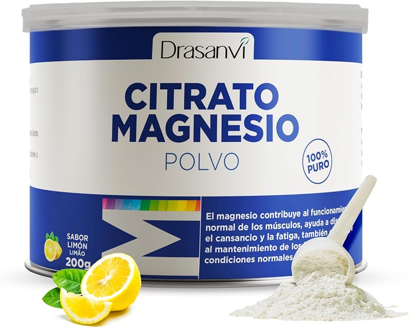 CITRATO DE MAGNESIO EN POLVO | Para el cansancio y la fatiga | Citrato de magnesio en polvo| Articulaciones fuertes | Sabor Limón| 200 Gr = 125 días | Magnesium Citrate