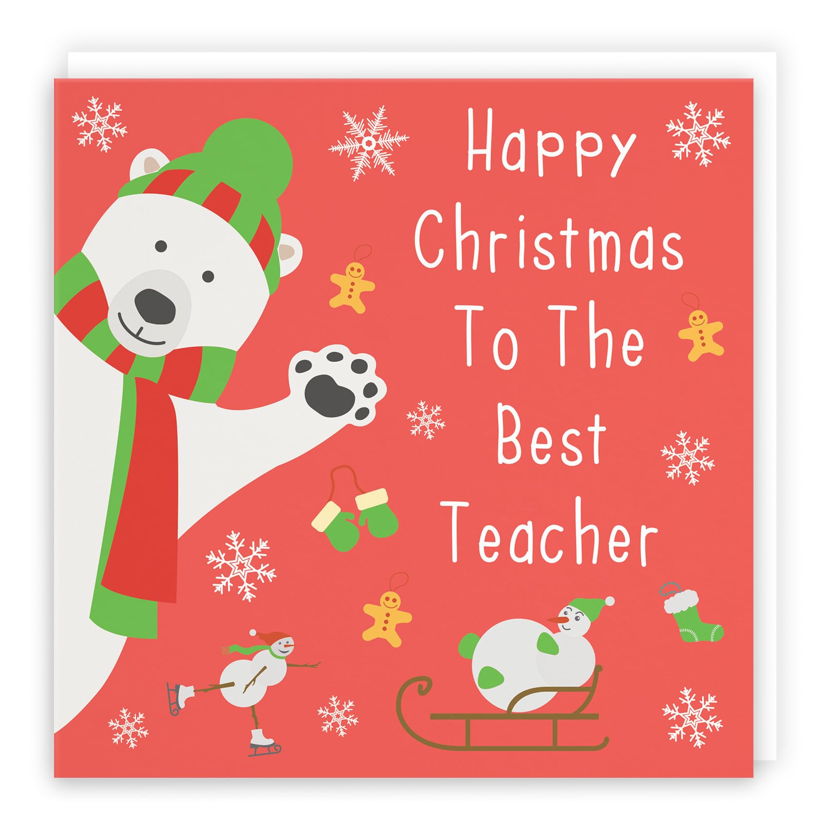 Teacher Christmas Card - Happy Christmas To The Best Teacher - Teacher Xmas Card - Iconic Collection - Fun Card