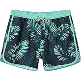 SURF CUZ Mens Swim Trunks 5" Swim Shorts Vintage Bathing Suits with Mesh Lining 80s 90s Retro Swimwear Board Shorts