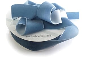 HAIRBOW CENTER LLC 2" Velvet Ribbon Single Sided Soft Plush Luxury Craft Trim for Hair Bows Sewing Gift Wrapping Decorations Floral Arrangements and DIY Projects (Antique Blue, 25 Yards)