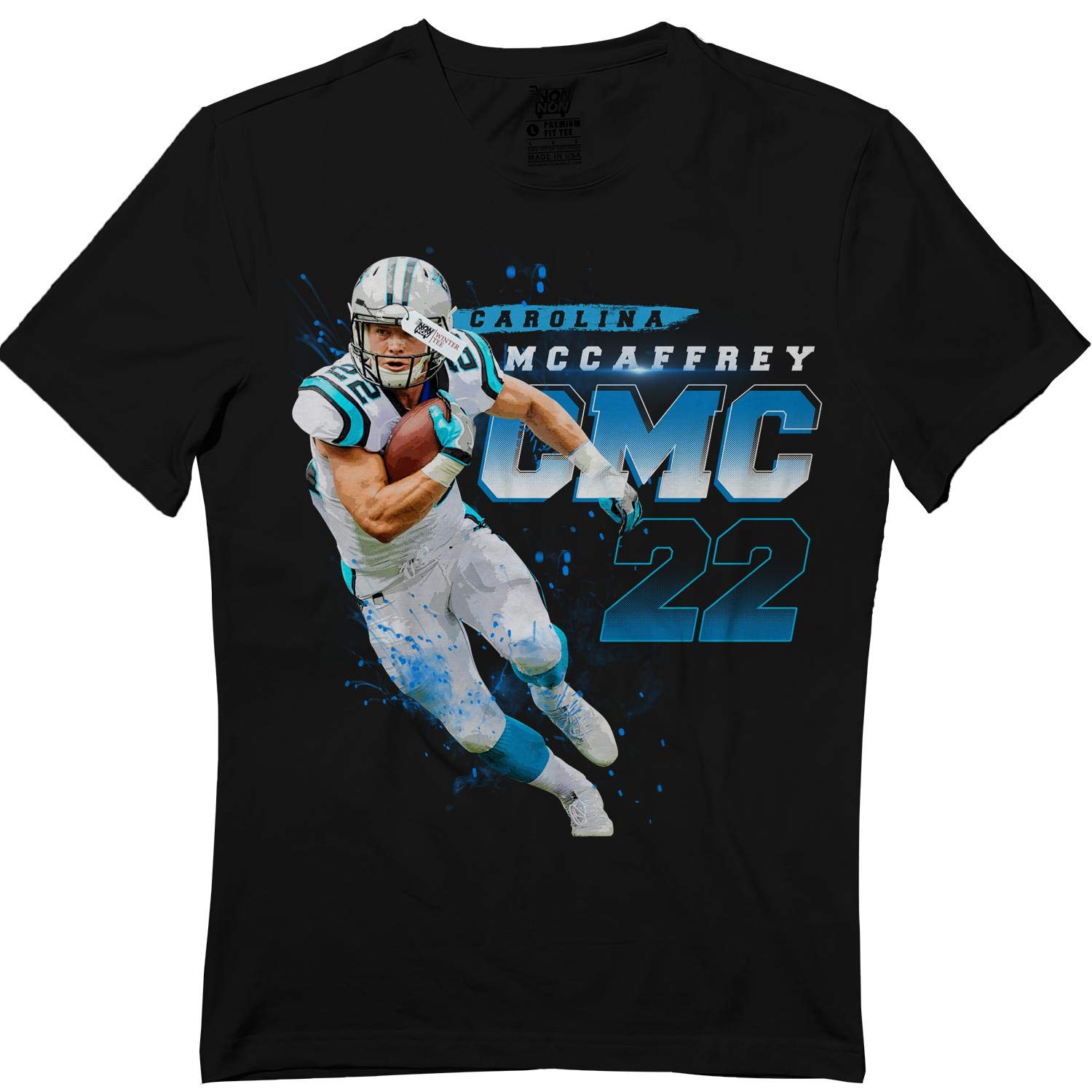 Carolina Mccaffrey 22 Christian Football Running Back Rb Black T Shirt
