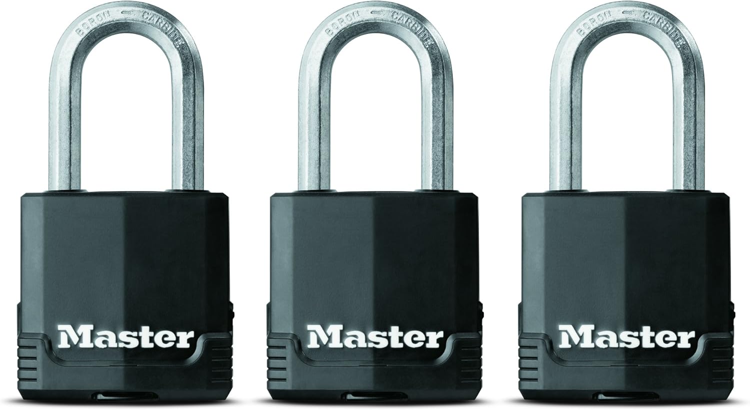 Master Lock Padlock, Magnum Covered Laminated Steel Lock, 17/8 in