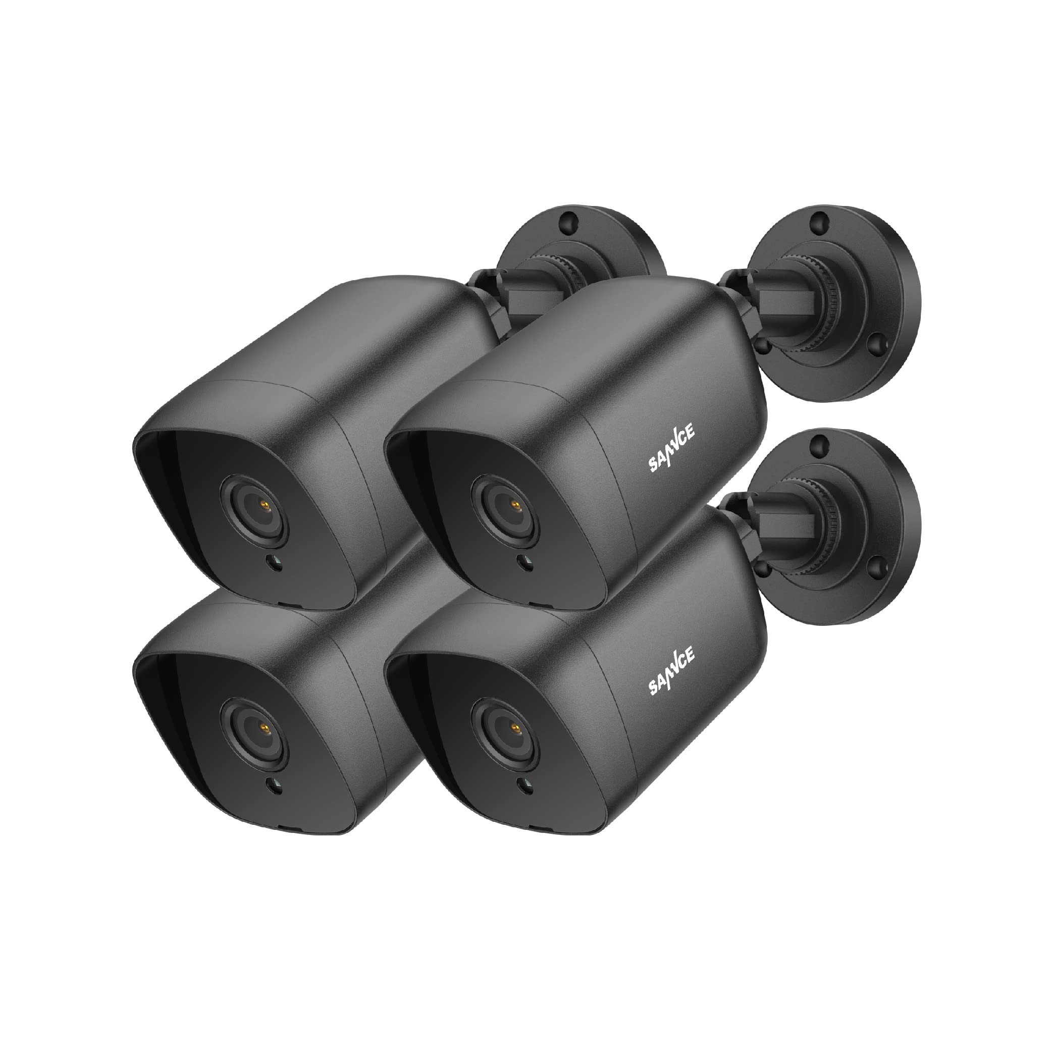 SANNCE Camera 1080P CCTV, 2MP Full HD Surveillance Camera for DVR Recording Security System with Outdoor IP66 Waterproof 100 ft Night Vision, 4 Pack Home Analog Camera Kits with Adapter