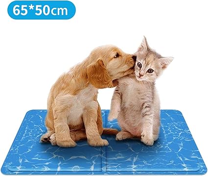 Nobleza Dog Cooling Mat Large Pet Self Cooling Non Toxic Gel Pads Puppy Cat Bed Cooling Mattress In Summer 65 50cm Blue Medium Amazon Co Uk Pet Supplies